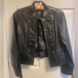 Cami NYC Black Leather Buttoned Jacket
